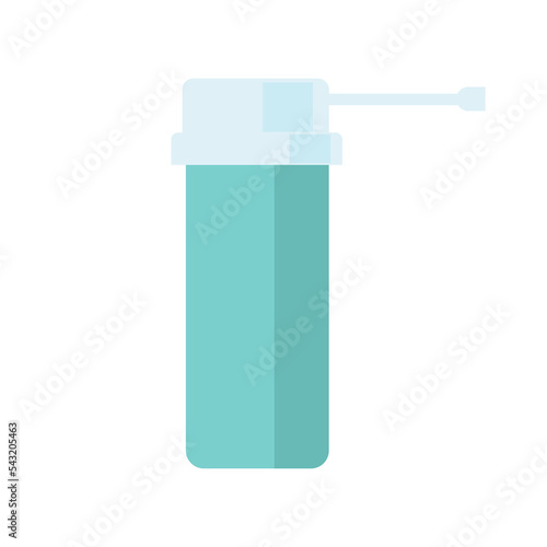 Bottle with long nozzle sprayer for oral spray cartoon illustration. Spray for sore throat and medication against disease. Doctors prescription for cure. Pharmacy, health concept