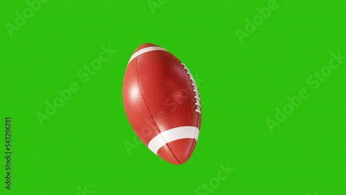 American football isolated on green screen