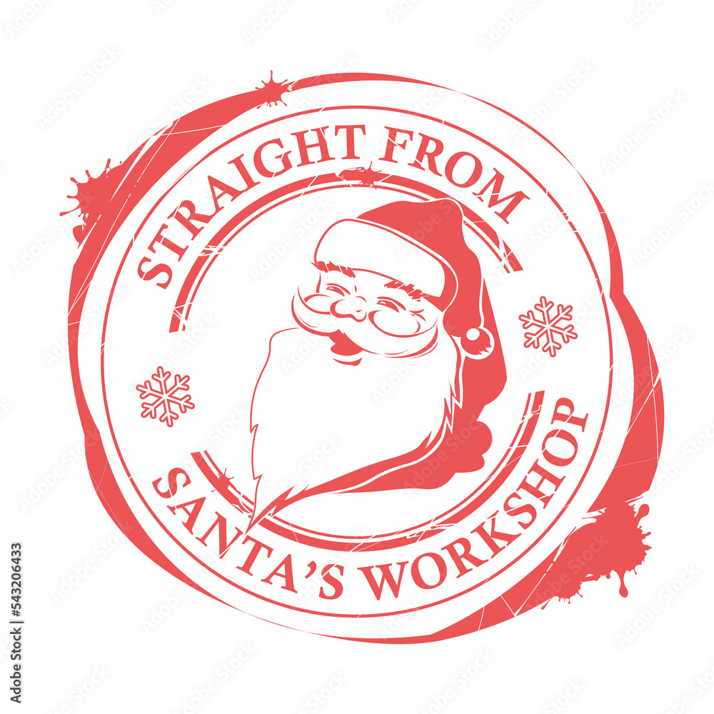 Christmas purple imprint with the silhouette of a cute Santa Claus with blots. Christmas purple imprint with the silhouette of a cute Santa Claus with blots.