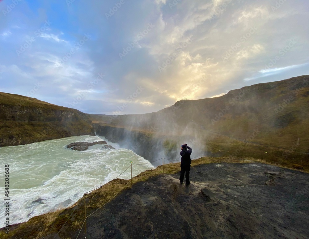 Waterfall Gullfoss in Iceland 