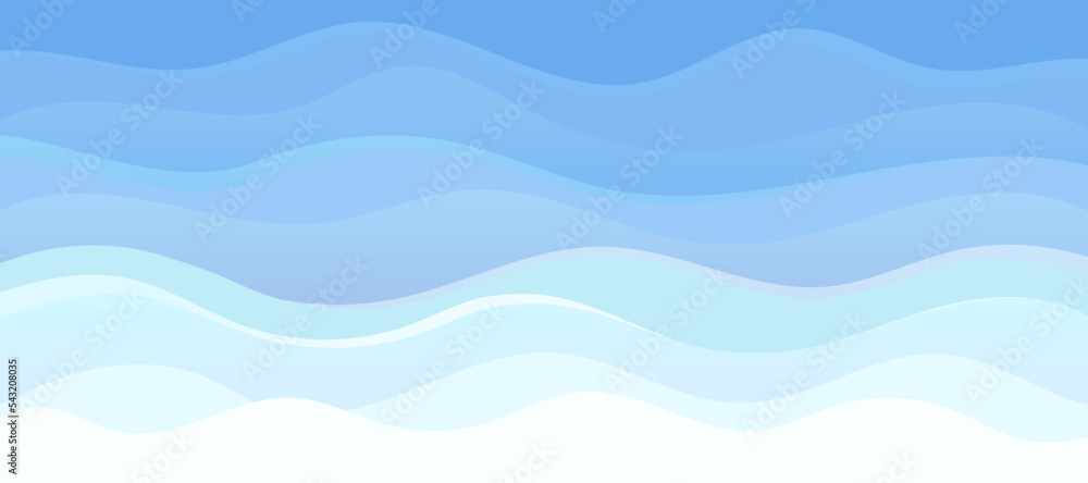 Abstract blue wave design river ocean wave layer vector background illustration. Blue waves great background