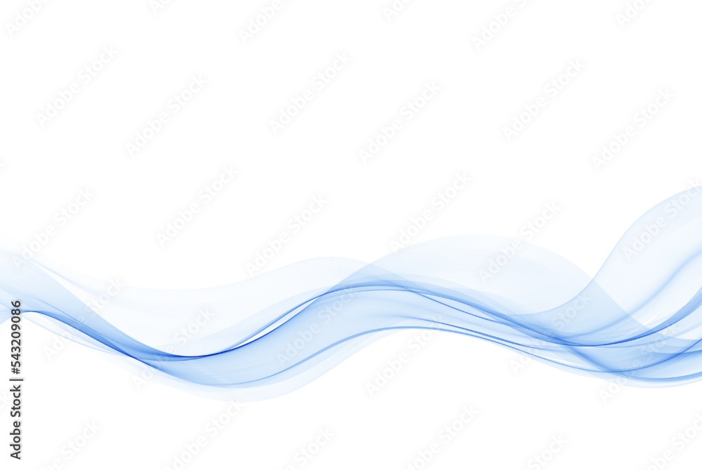Blue vector abstract background flowing wave smoky,transparent