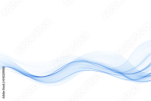Murais de parede Blue vector abstract background flowing wave smoky,transparent