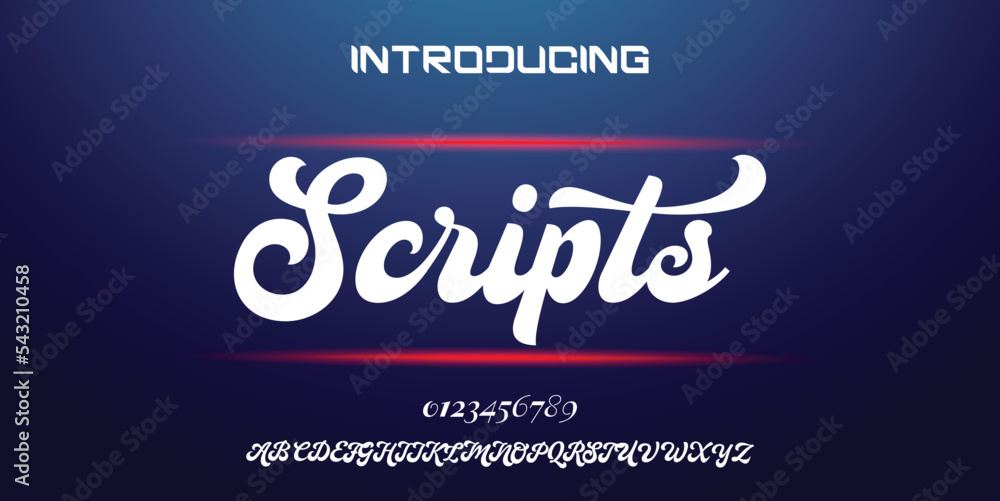 Vector Monoline Script SCRIPTS Hand drawn calligraphic vector monoline font. Distress ...