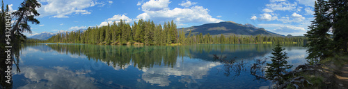 Fototapeta Naklejka Na Ścianę i Meble -  View of Beauvert Lake at Jasper,Alberta,Canada,North America
