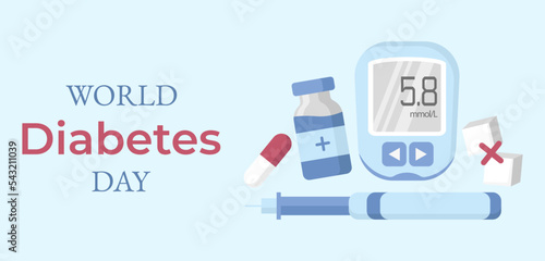 world diabetes day banner. World Diabetes Day. November 14. Vector illustration