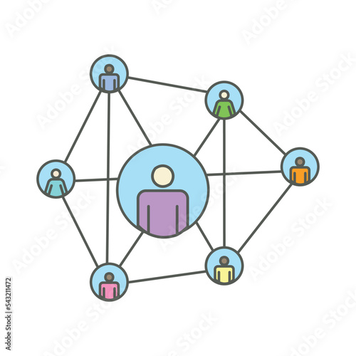 Icon Depicting Infected People Using Contact Tracing to Contain the Spread of the CoronaVirus. Contact Tracing Covid-19 concept.