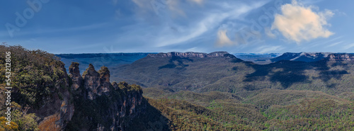 View of Echo Point Blue Mountains three sisters Katoomba Sydney NSW Australia photo