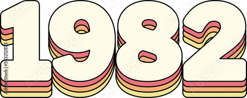 Plakat 1982 Year Retro Rainbow
