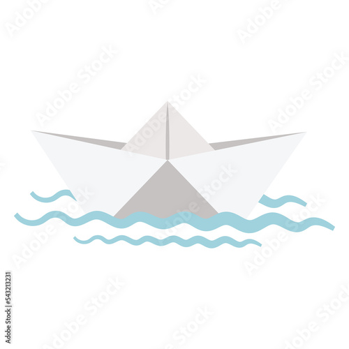 Paper boat  in water icon