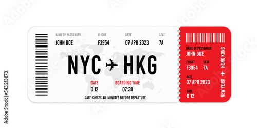 Air plane ticket template illustration