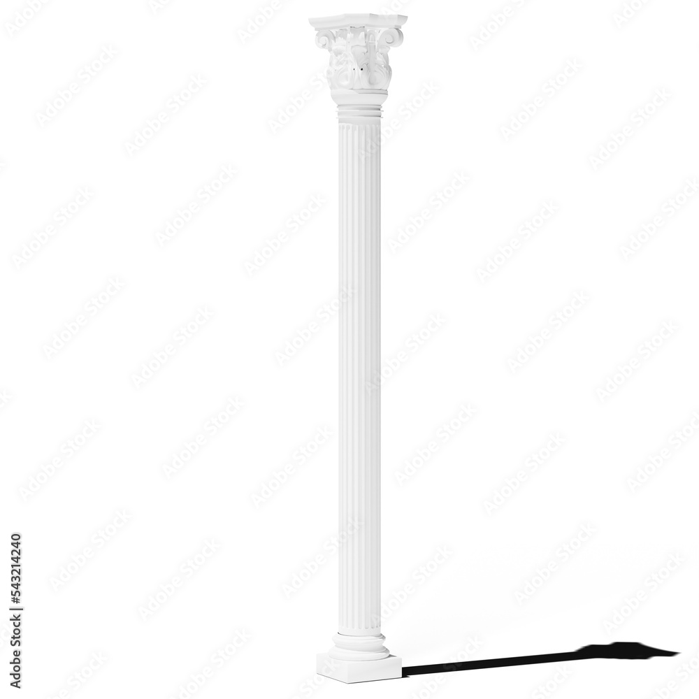 Column 3d render, perfectly realistic and very high resolution. Natural sun shadow Antique column with ionic style. Column 3d render, perfectly realistic and very high resolution. Natural sun shadow Antique column with ionic style.