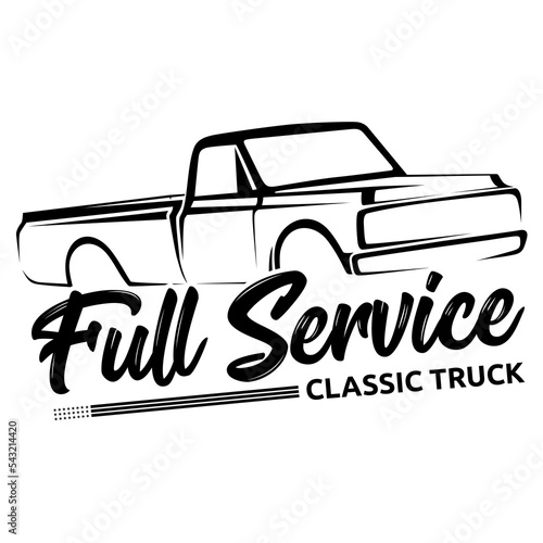 Full service classic truck logo vector