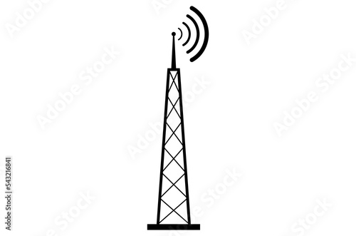 base station "gsm" with radio waves on a white background