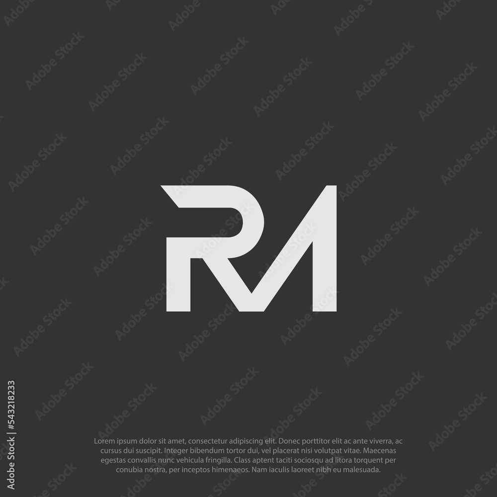 RM logo, combining letter R and M in one shape, initial letter logo design template vector illustration RM logo, combining letter R and M in one shape, initial letter logo design template vector illustration
