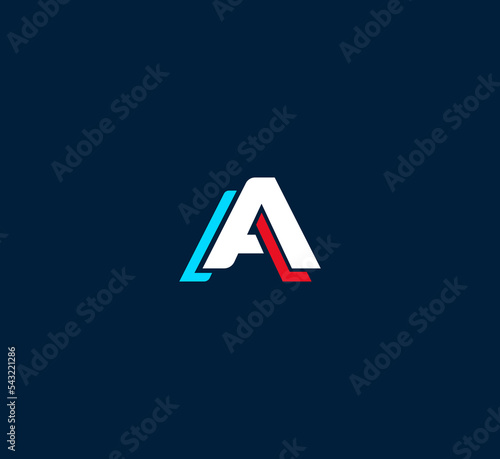 A, AA letter logo design template elements. Modern abstract digital alphabet letter logo. Vector illustration.