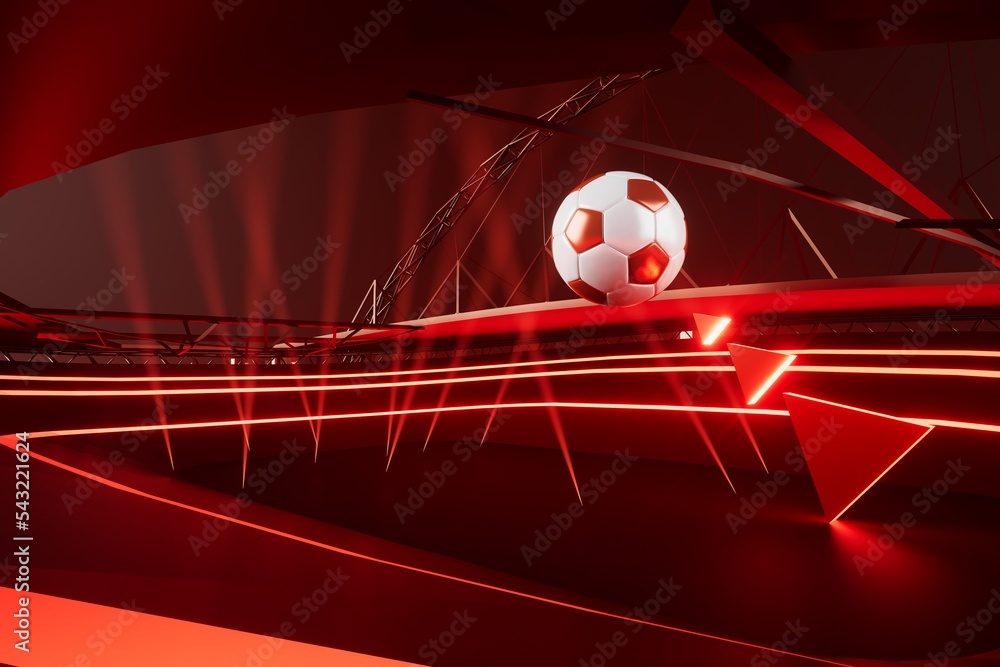 Fototapeta premium football balls object, sport ball design, football element concept, 3d illustration, abstract football technology, smartphone mobile screen, green grass field, online sport live, casino sport business