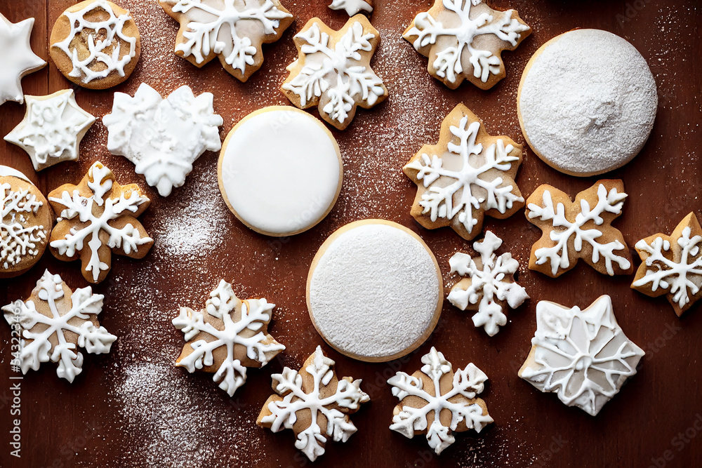 A Bunch of Christmas Cookies from above A Bunch of Christmas Cookies from above
