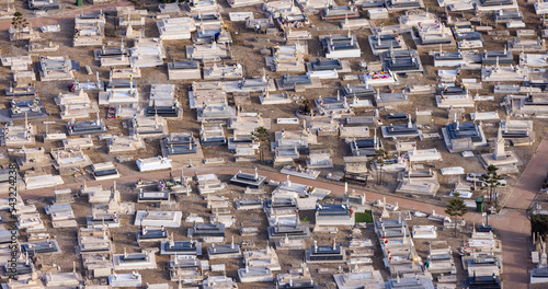 Aerial View of Cemetery in Gibraltar, UK. Taken from Rock of Gibraltar.