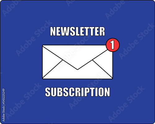Newsletter subscription. Email send. Promotion letter. Social Media notification. Envelope vector