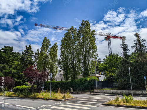 City, Crane and Crosswalk