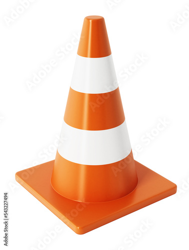Traffic cones isolated on transparent background