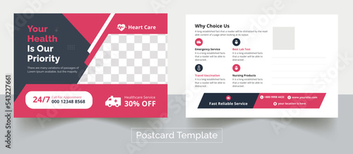 Corporate Postcard, Healthcare Medical Postcard, Postcard Design Templet Design