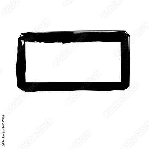 Grunge frame. Geometric blank border. Vector illustration.