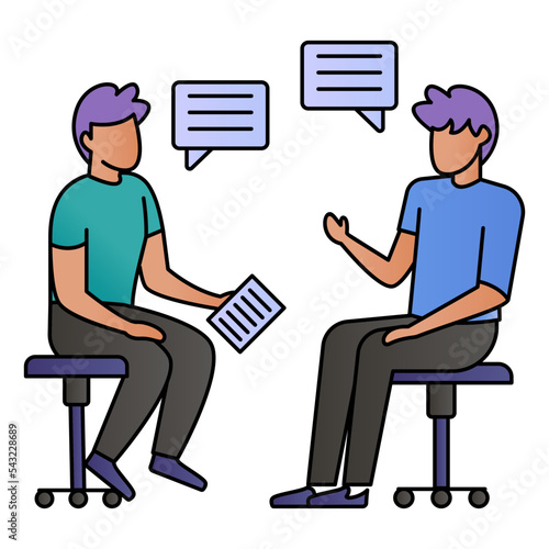 two person discussing about health care quality Concept Vector Color Icon Design, Medical and Healthcare Scene Symbol, Diseases Diagnostics Sign, Doctors and Patients Characters Stock Illustration