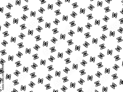 Ornament with elements of black and white colors.