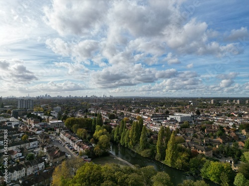 Ilford East London Aerial drone view high angle