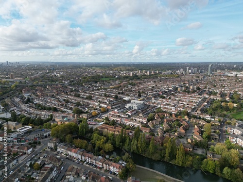 Canvas Print Ilford East London Aerial drone view high angle