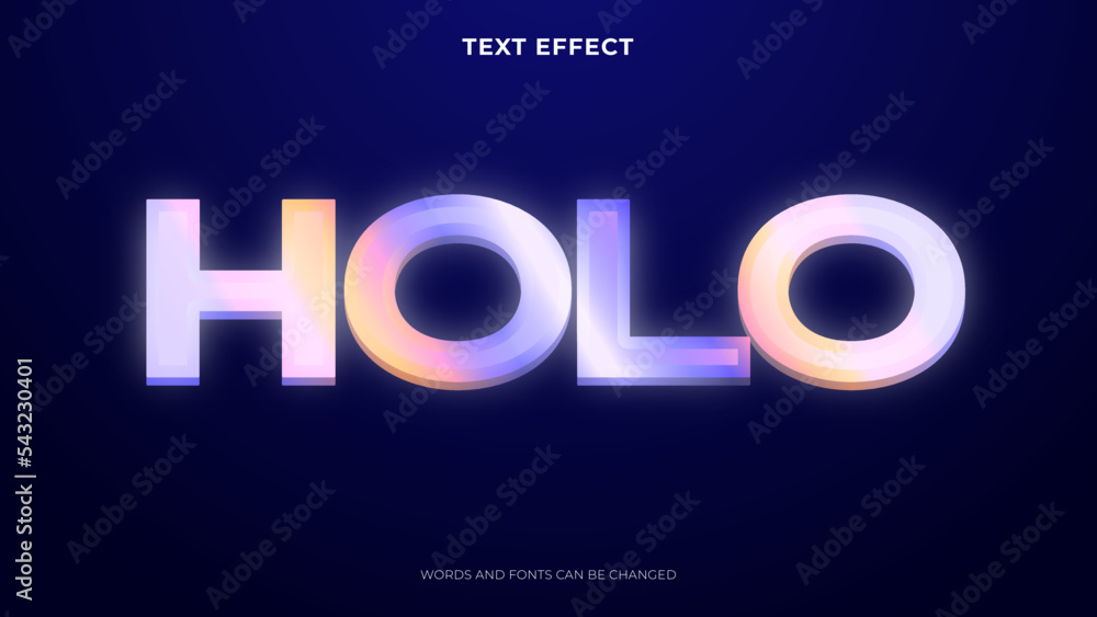 holographic text effect holographic text effect
