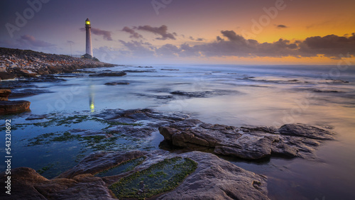 Slanghoek lighthouse reflection during a tidal change near Kommetjie