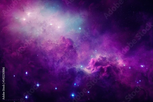 Nebula purple and blue tones, universe 