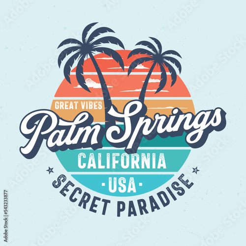 Palms Springs California - Tee Design For Printing. Good For Poster, Wallpaper, T-Shirt, Gift. photo