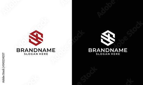 Creative and Minimalist Letter ST TS Logo Design Icons, Editable in Black and White Color background Vector Format