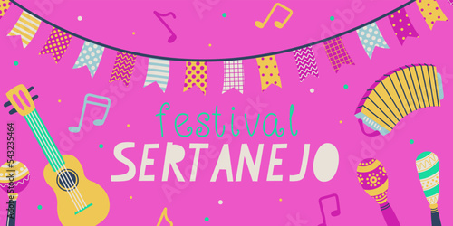 Sertanejo music festival banner. Vector illustration. photo