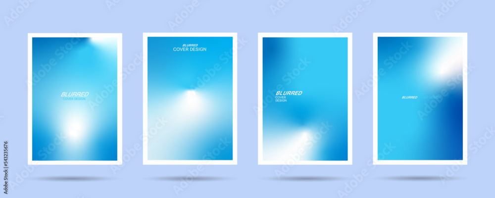 Abstract cover design or set poster template concept in modern minimal style for corporate identity, branding, social media advertising, promo. Minimalist poster blue design with dynamic fluid