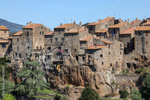 Pitigliano - the picturesque medieval town founded in Etruscan time on the tuff hill in Tuscany, Italy. © wjarek