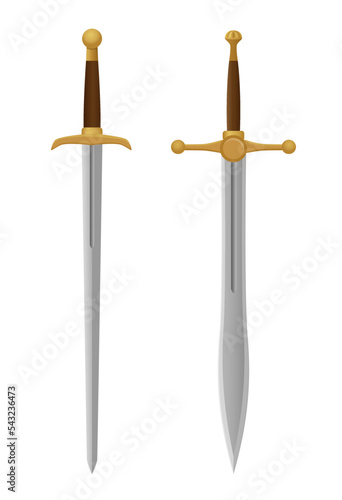 Medieval Sword Blade weapon collection set illustration vector