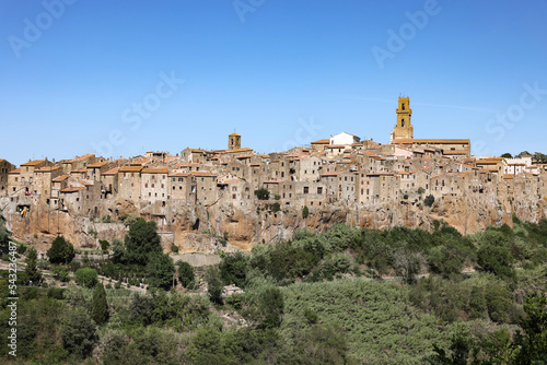 Pitigliano - the picturesque medieval town founded in Etruscan time on the tuff hill in Tuscany  Italy.