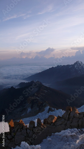 Huayna Potosy Peak Summit Cordillera Real Andes Bolivia  photo