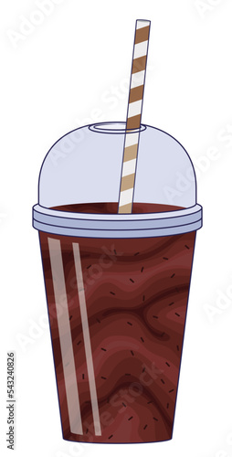 Cold Chocolate Milkshake with Straw