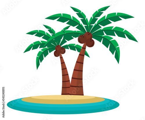 Small Island with Palm Tree