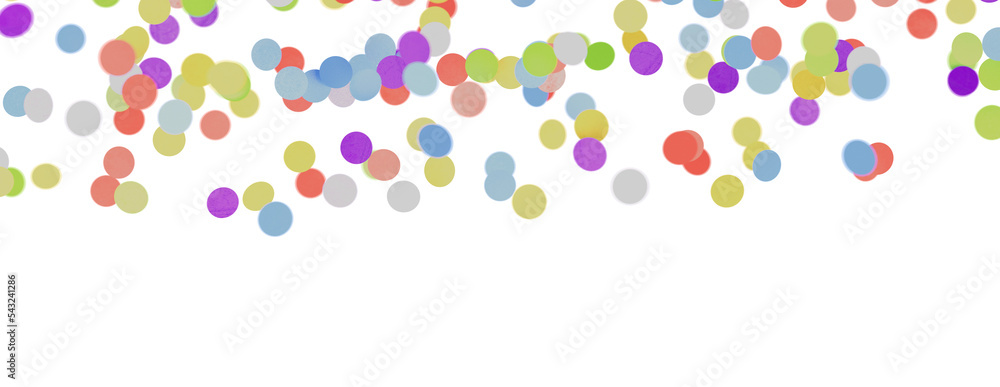 Multicolor confetti abstract background with a lot of falling pieces, isolated