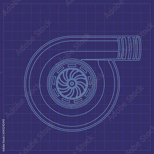 Turbo Charger Blueprint for Car Engine