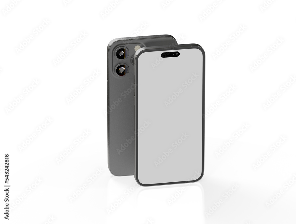 All-screen smartphone mockup isolated 3d All-screen smartphone mockup isolated 3d