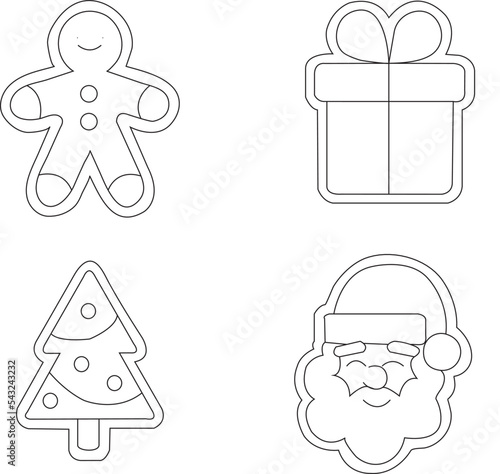Icono vector silueta de adornos de Navidad.