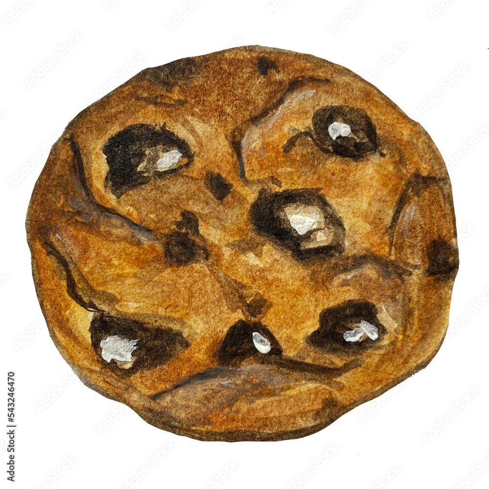 Watercolor clipart. Cookies with chocolate Watercolor clipart. Cookies with chocolate